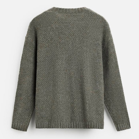 ZARA Men Cable Knit Sweater Gray Green SZ XL - Picture 2 of 16